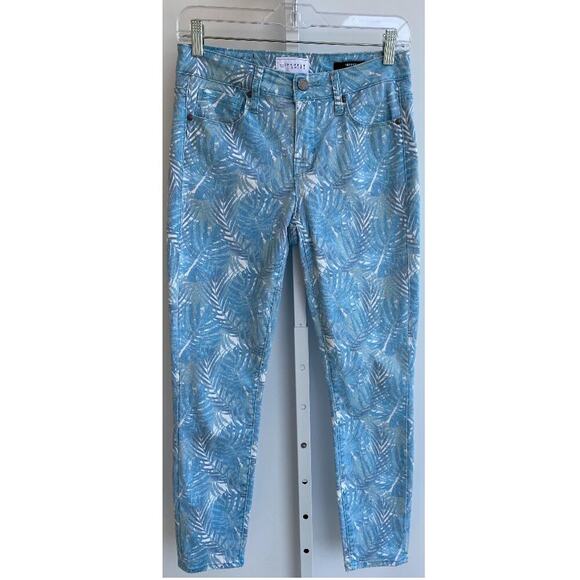 Parker Smith Palm Print Cropped Skinny Jeans sz 26 - Picture 1 of 8
